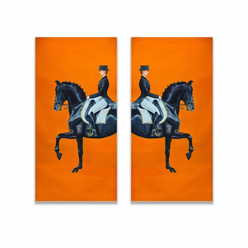 Lux Cavallo Canvas Pair Orange Canvas / 50x100cm No Frame canvas - Palatium Lux