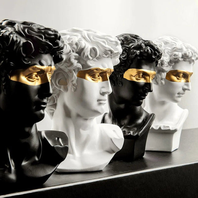 Golden Eyes David Resin Statue - Palatium Lux