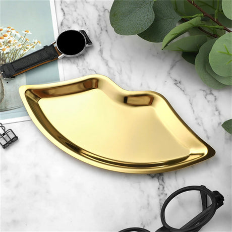 Lucious Lips Stainless Steel Tray Gold tray - Palatium Lux