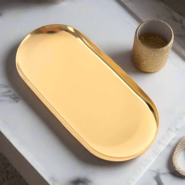 Shine Stainless Steel Tray Gold tray - Palatium Lux