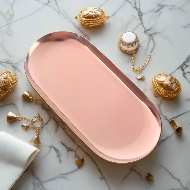 Shine Stainless Steel Tray Rose Gold tray - Palatium Lux