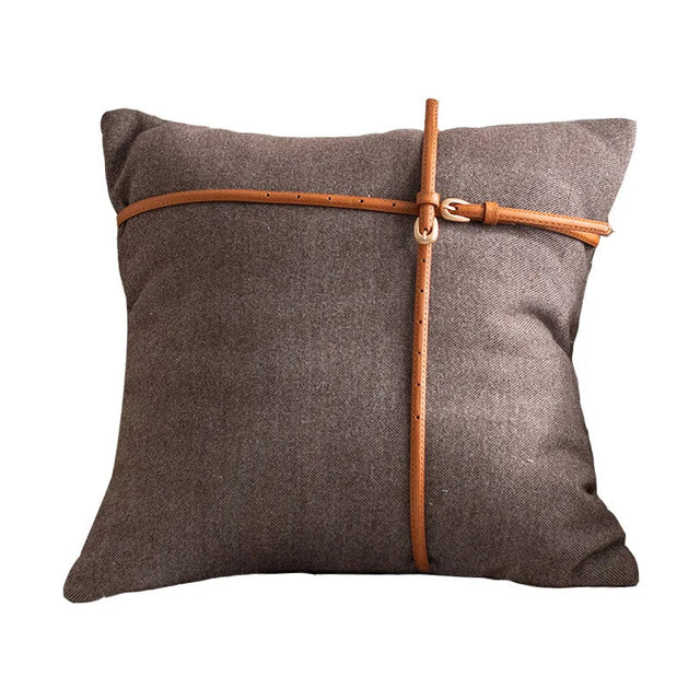 The Leather Belt Pillow Cover - 45CMx45CM - Palatium Lux