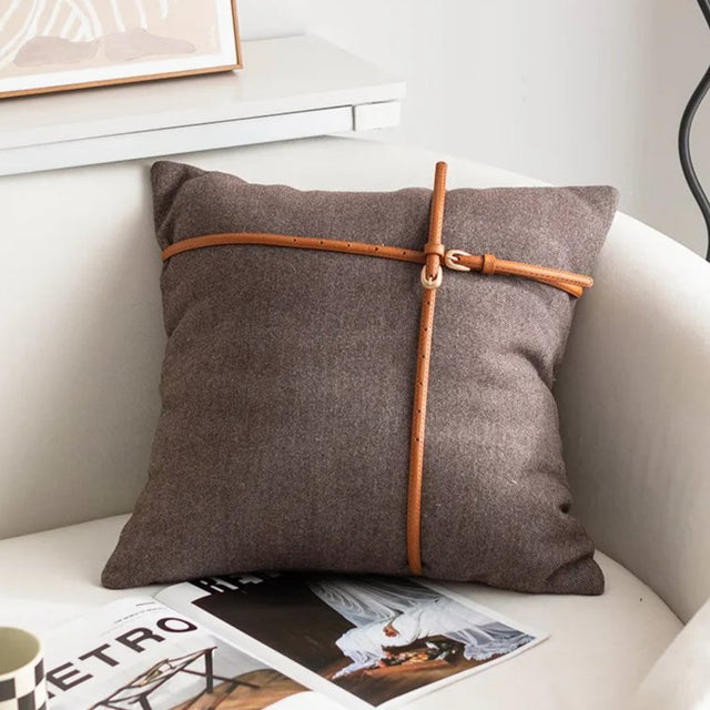 The Leather Belt Pillow Cover - 45CMx45CM - Palatium Lux